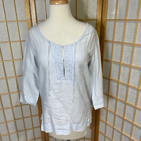 Eileen Fisher XS Irish Linen Blouse - Picture 11 of 16